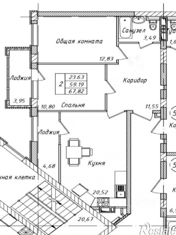 2-комн квартира ул Чапаева, 4/1а,  д. 4/1а
