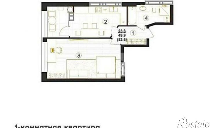 1-комн квартира улица Артёма, 41,  д. 41