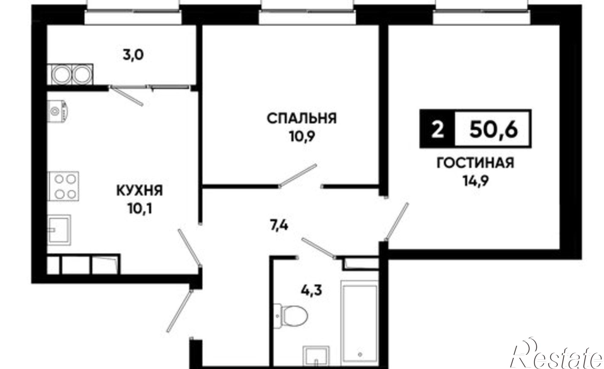 Купить квартиру за 5 363 600 рублей на Российский пр-кт, 16