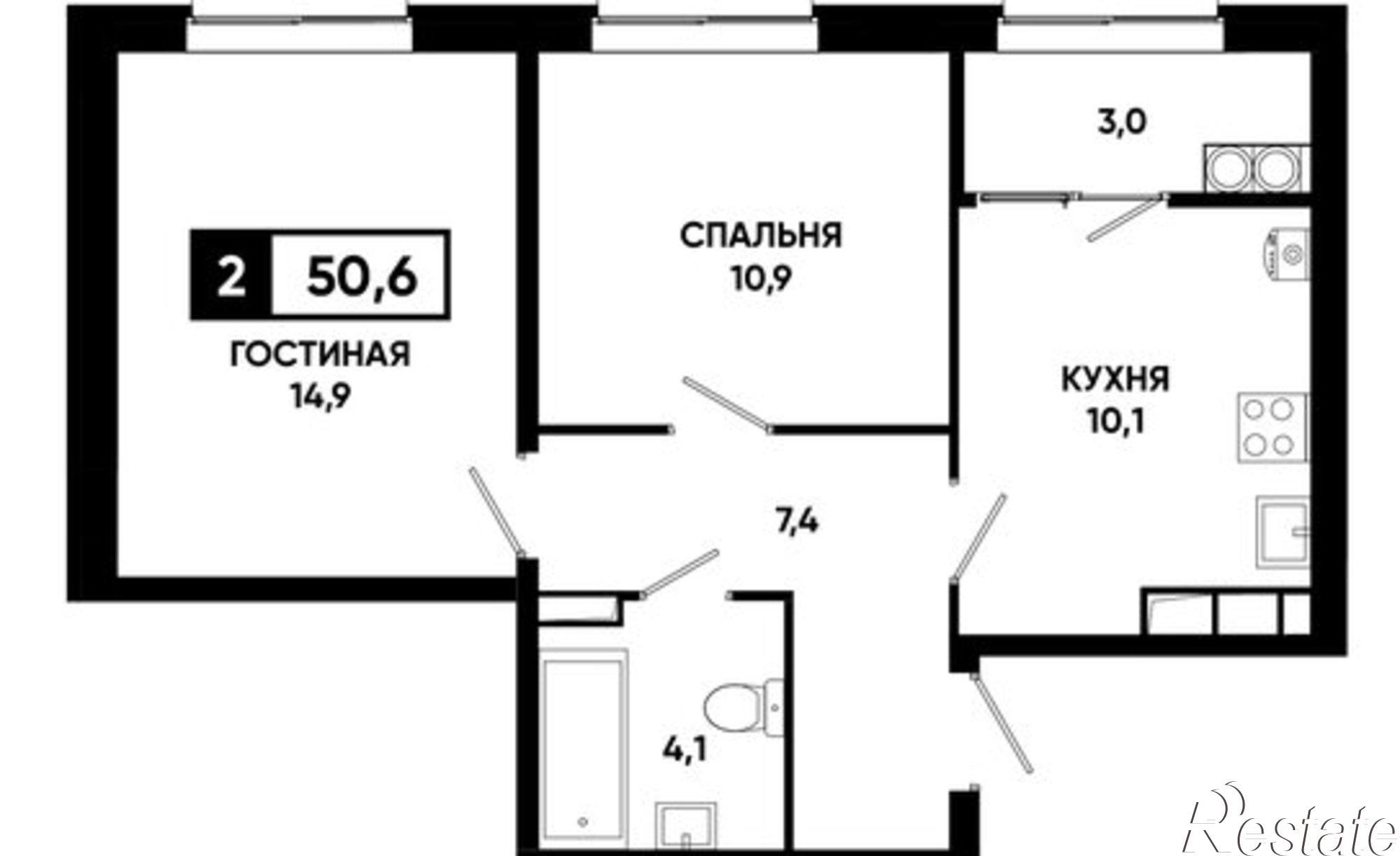 Купить квартиру за 5 363 600 рублей на Российский пр-кт, 16