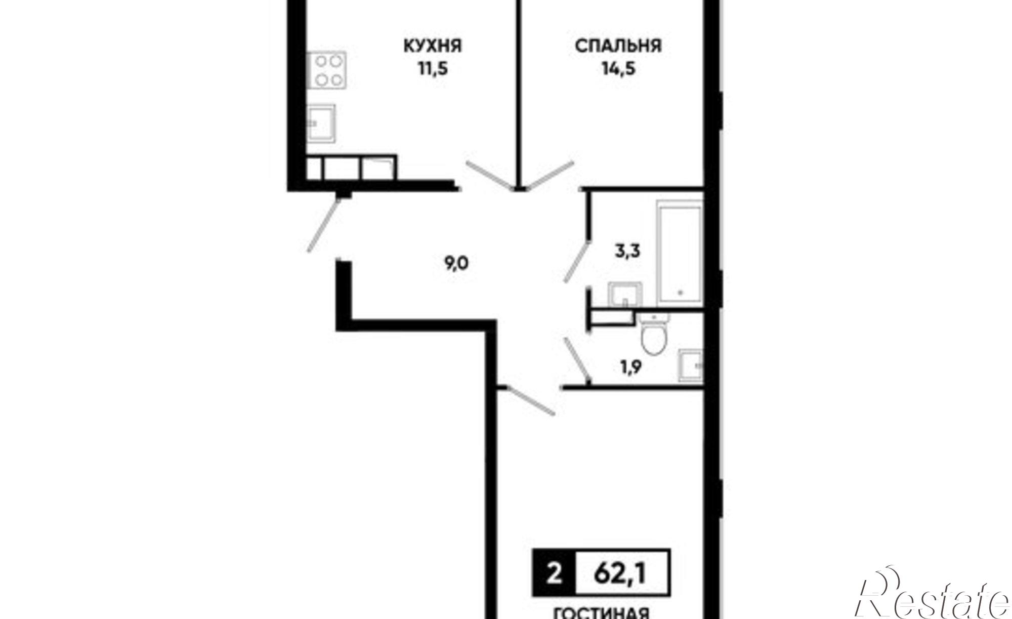 Купить квартиру за 6 210 000 рублей на Российский пр-кт, 16