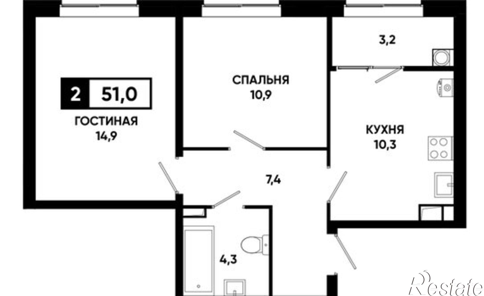 Купить квартиру за 5 406 000 рублей на Российский пр-кт, 16