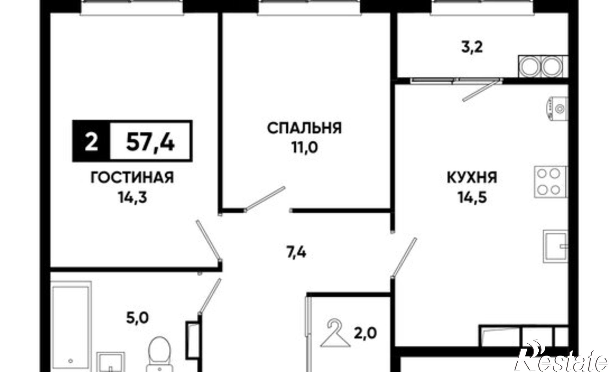 Купить квартиру за 5 740 000 рублей на Российский пр-кт, 16