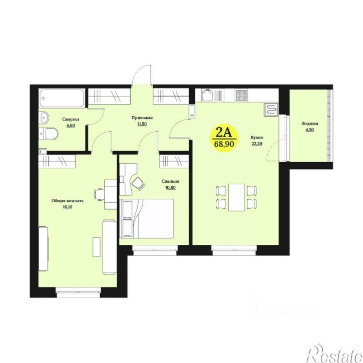 2-комн квартира в новом доме Лесная улица, 151Г,  д. 151Г