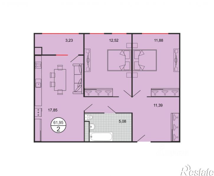 2-комн квартира в новом доме Бакинская улица, 29,  д. 29