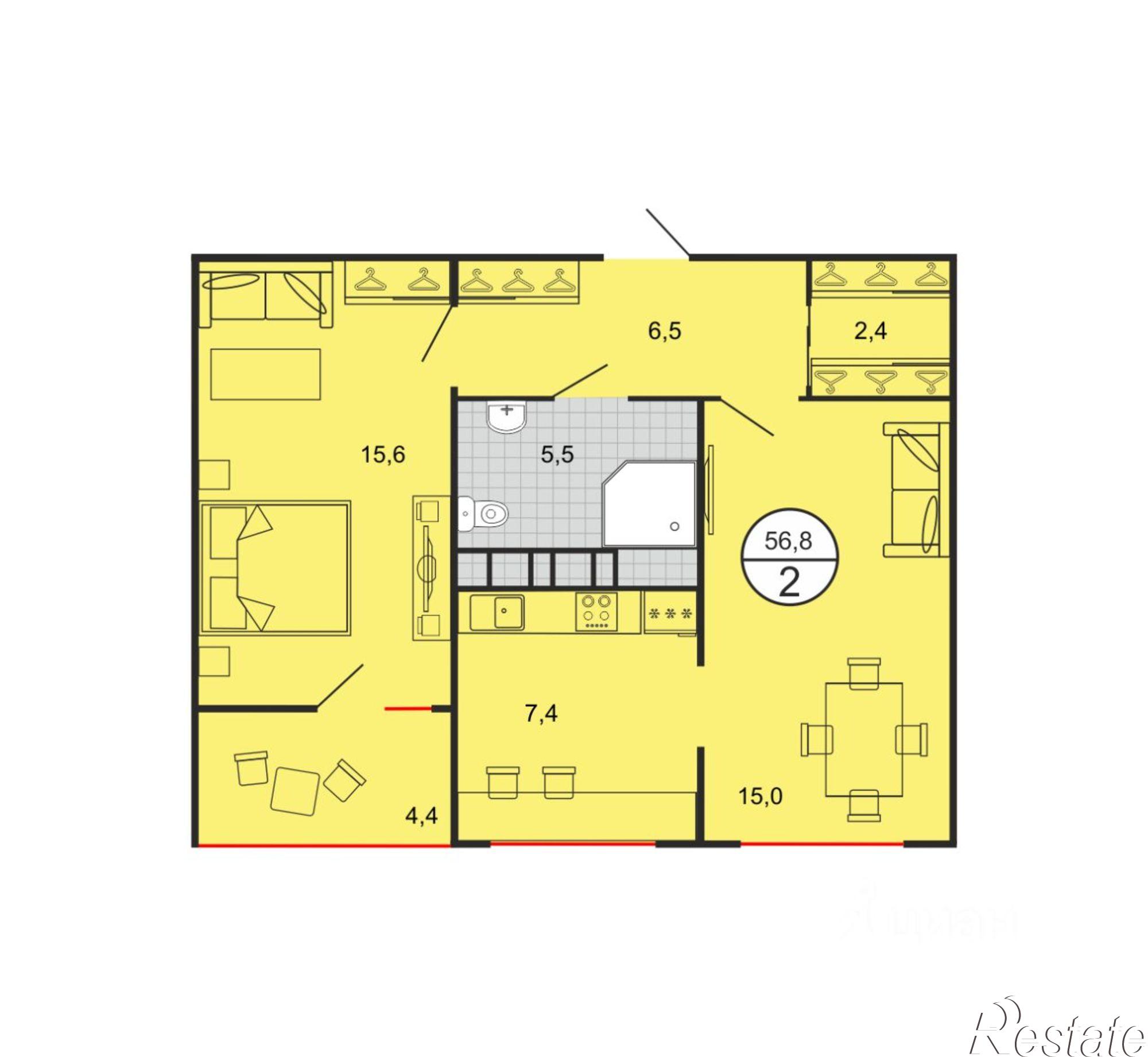 Купить квартиру за 5 529 080 рублей на ул Биологическая, 1