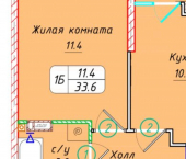 1-комн, 34 кв м, этаж 16/21 улица Матрены Наздрачевой, 3