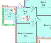 2-комн, 51 кв м, этаж 10/21 улица Западный Обход, 50А
