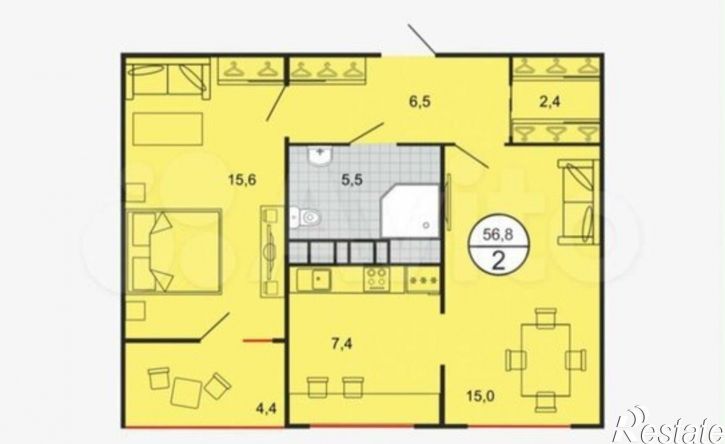 2-комн квартира Биологическая улица, 18Д,  д. 18Д