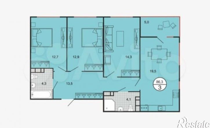 3-комн квартира ул Биологическая, 18д,  д. 18д