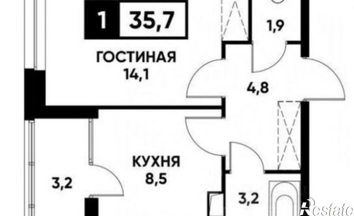 1-комн квартира ул Тухачевского, 33 3,  д. 33 3,  к. 3
