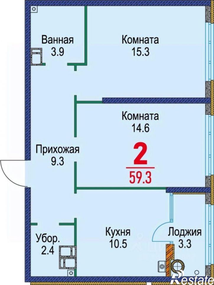 2-комн квартира в новом доме пр-кт К.Маркса, 2,  д. 2