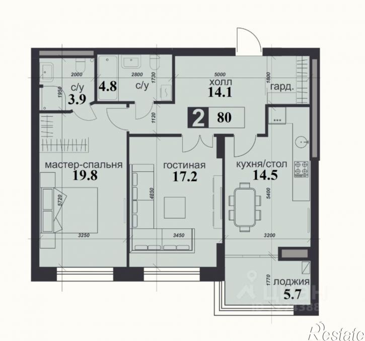 2-комн квартира в новом доме улица Герцена, 112А,  д. 112А