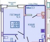 2-комн, 57кв м, этаж 5/18 улица Матрены Наздрачевой, 5/2
