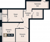 2-комн, 64 кв м, этаж 20/24 ул Краснофлотская, 101