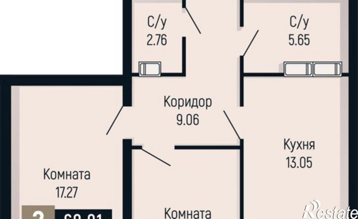 2-комн квартира в новом доме улица Мира, 429,  д. 429