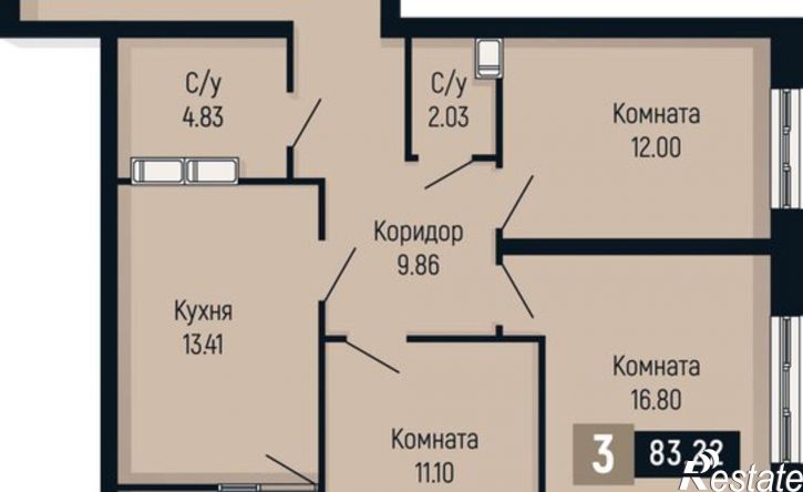 3-комн квартира в новом доме улица Мира, 429,  д. 429