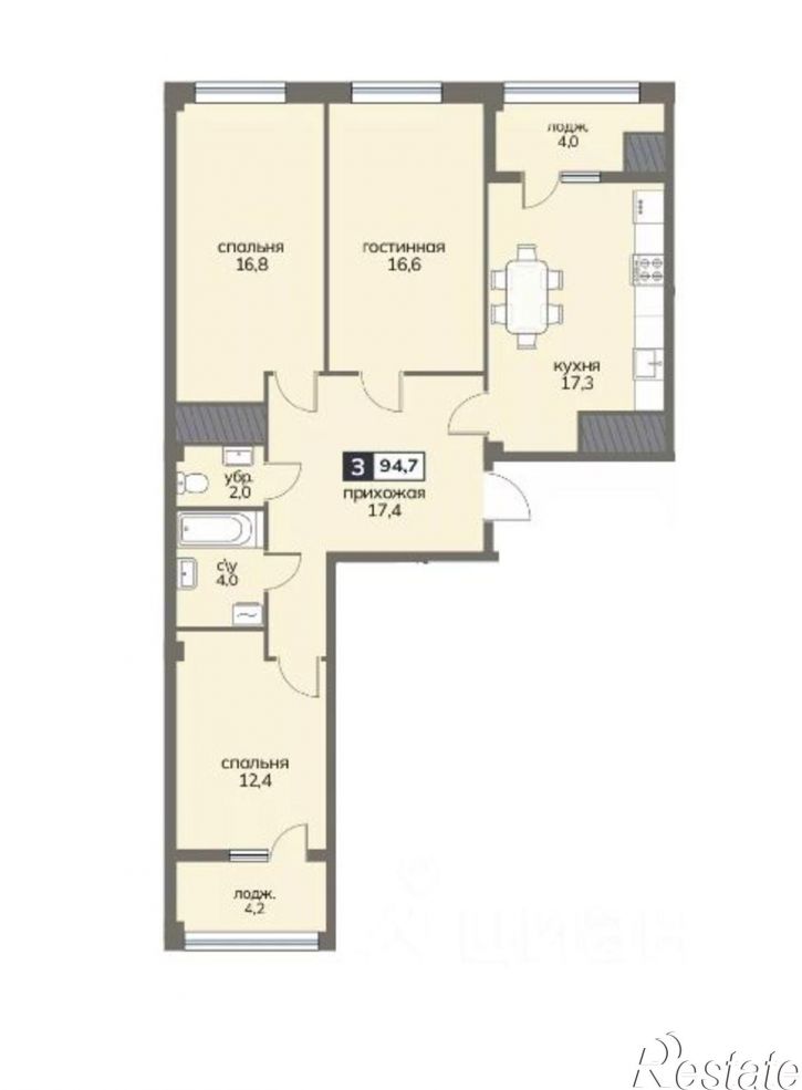 3-комн квартира в новом доме ул Серова, 468/3,  д. 468/3