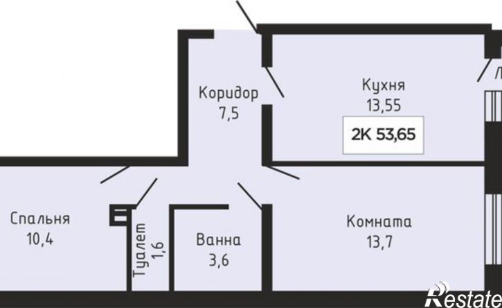 2-комн квартира в новом доме улица Южный Обход, 53Б,  д. 53Б