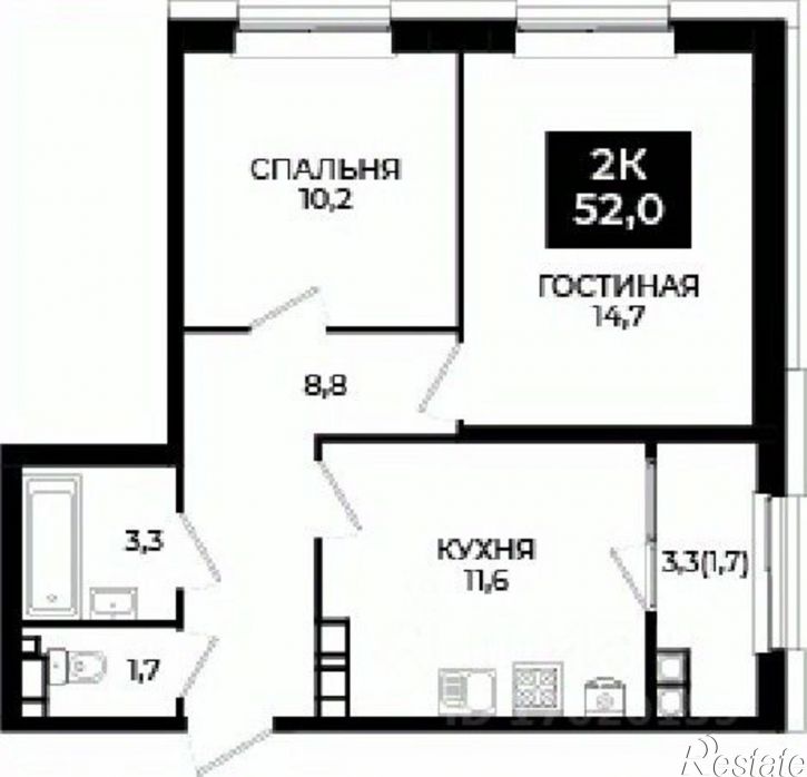 2-комн квартира в новом доме улица Южный Обход, 65,  д. 65