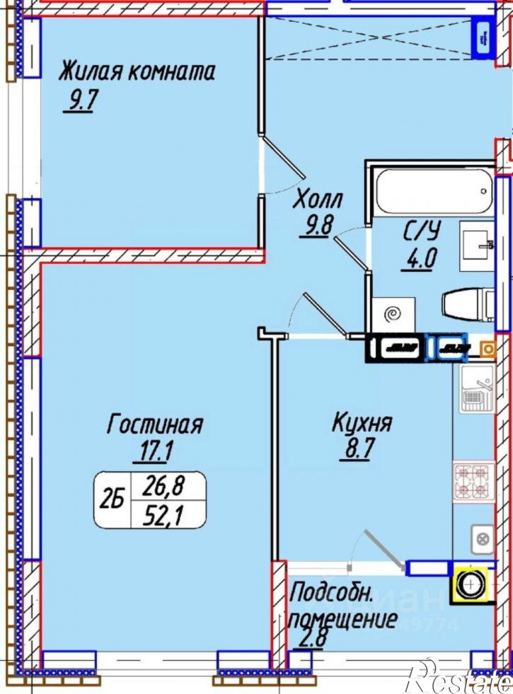 2-комн квартира в новом доме ул Лермонтова, 101,  д. 101
