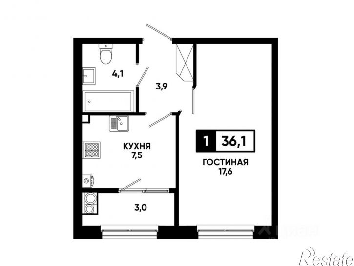 1-комн квартира в новом доме улица Андрея Голуба, 12к1,  д. 12к1