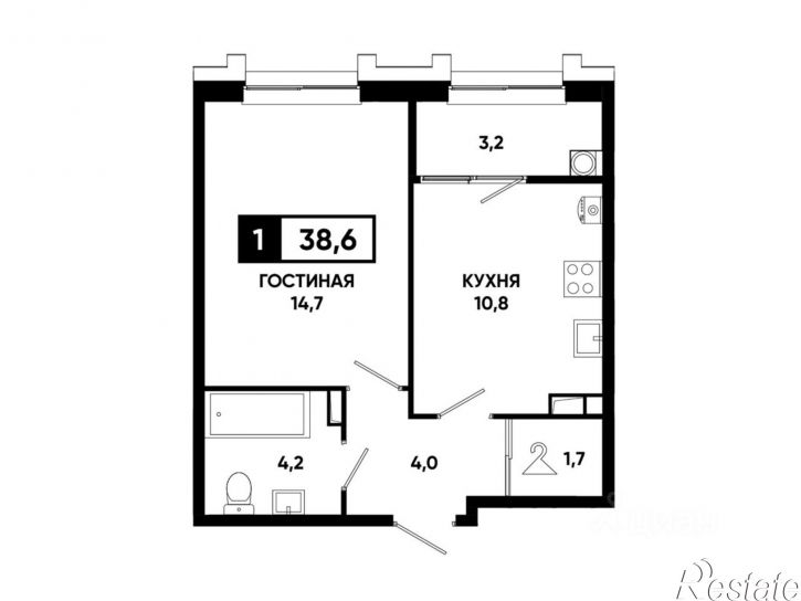 1-комн квартира в новом доме Российский пр-кт, 16,  д. 16