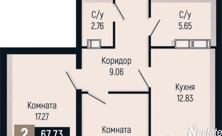 2-комн квартира в новом доме улица Мира, 429,  д. 429