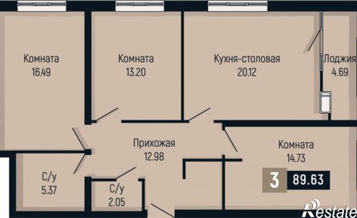 3-комн квартира в новом доме ул Мира, 429,  д. 429