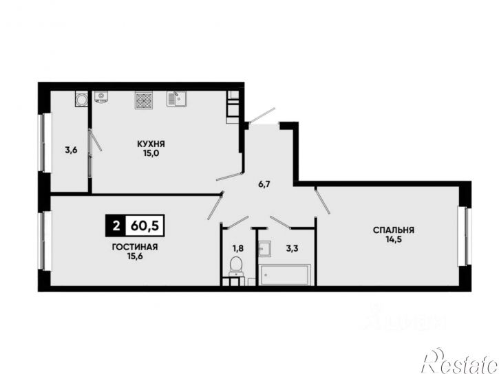 2-комн квартира в новом доме ул Андрея Голуба, 14 4,  д. 14 4,  к. 4