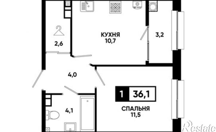 1-комн квартира в новом доме улица Андрея Голуба, 12к11
