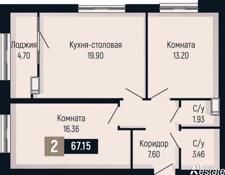 2-комн квартира в новом доме ул Мира, 406,  д. 406