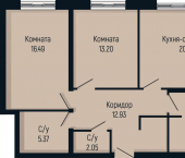 3-комн, 89 кв м, этаж 18/25 ул Мира, 406