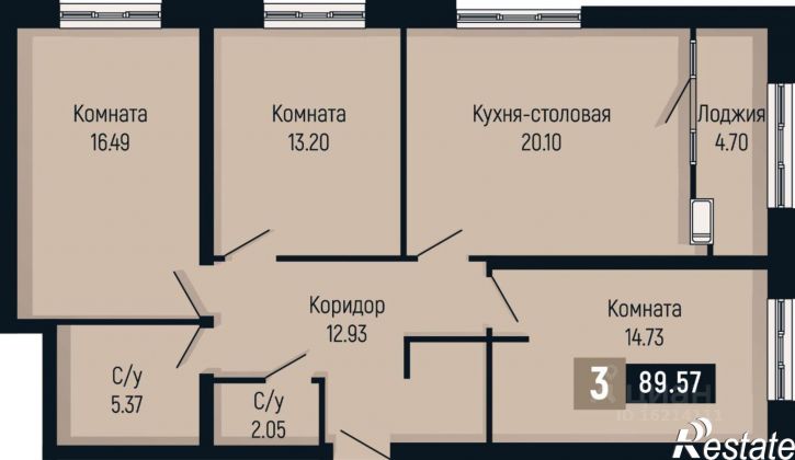 3-комн квартира в новом доме ул Мира, 406,  д. 406
