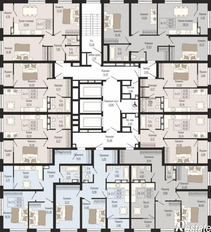 3-комн квартира в новом доме ул Мира, 406,  д. 406