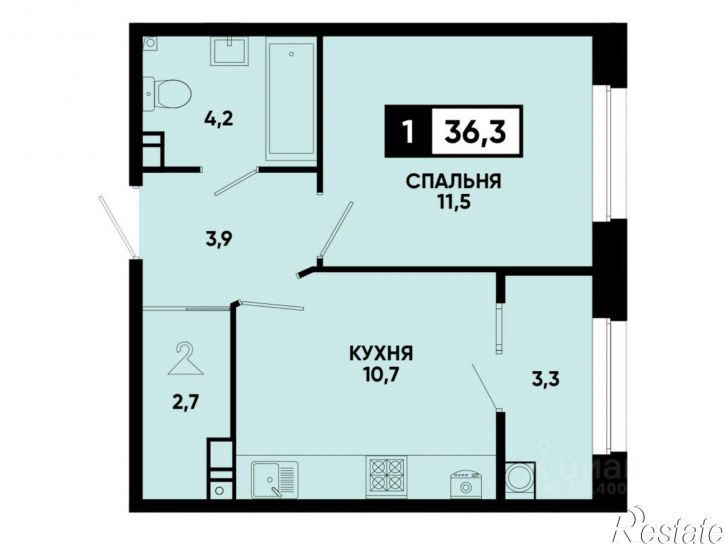 1-комн квартира в новом доме ул Андрея Голуба, 14 4,  д. 14 4,  к. 4