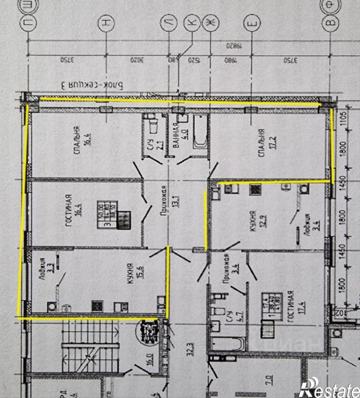 3-комн квартира улица Андрея Голуба, 12к3