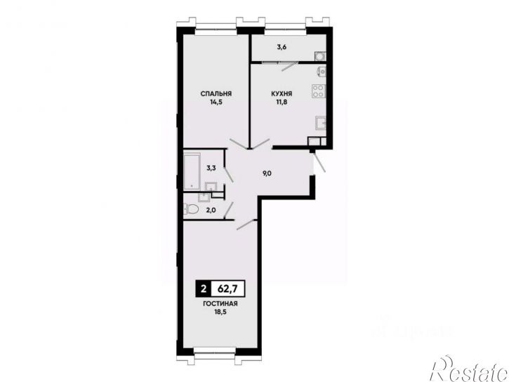 2-комн квартира в новом доме улица Николая Голодникова, 7 к2,  д. 7 к2