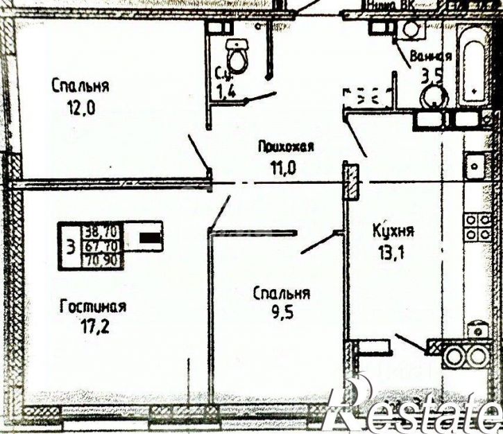 3-комн квартира Российский проспект, 15 к2,  д. 15 к2