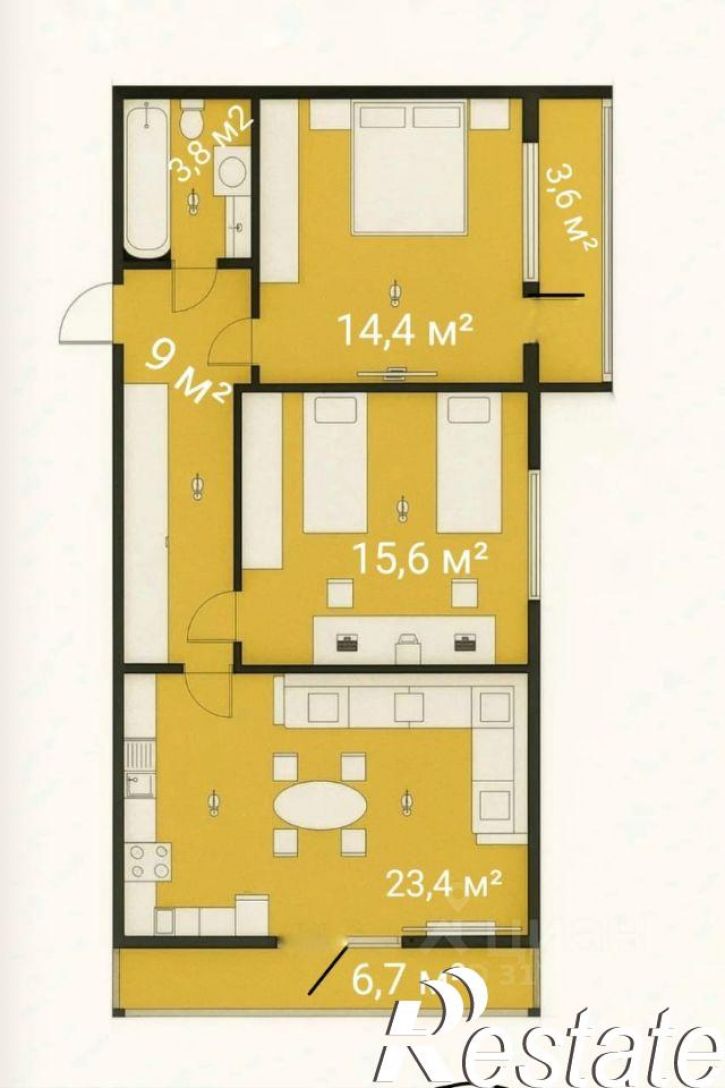 2-комн квартира улица Ленина, 262,  д. 262