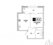 1-комн, 37 кв м, этаж 2/16 улица Андрея Голуба, 12 к4