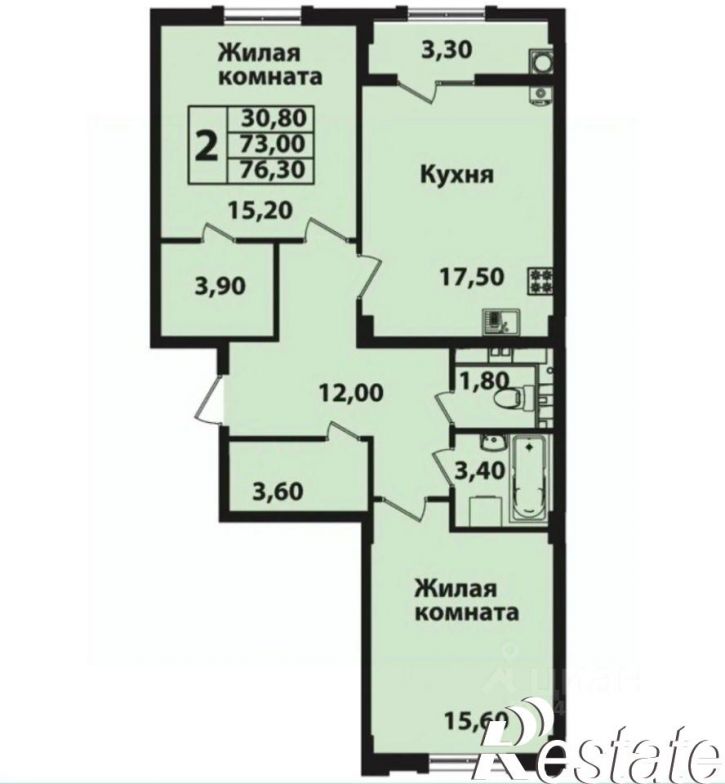 2-комн квартира в новом доме Гражданская улица, 5 к1,  д. 5 к1