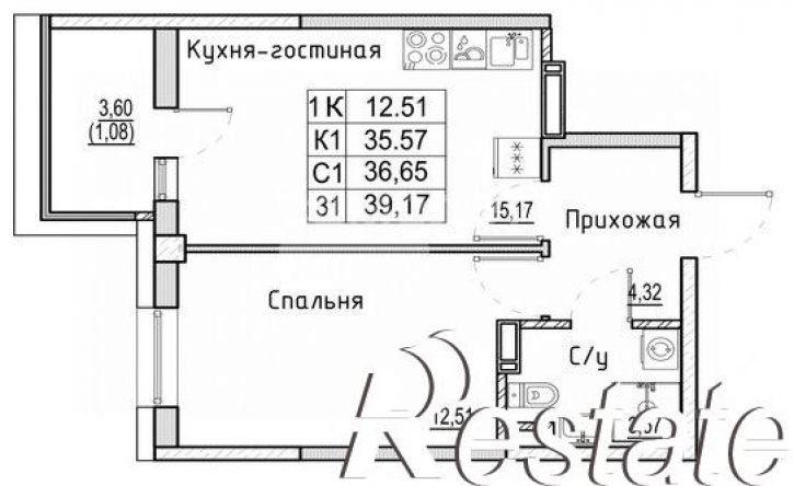 1-комн квартира в новом доме улица Матрены Наздрачевой, 3,  д. 3