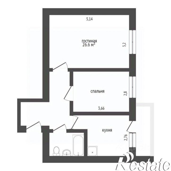 2-комн квартира улица Спартака, 2,  д. 2