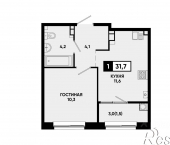 1-комн, 31 кв м, этаж 12/14 улица Доваторцев, 179