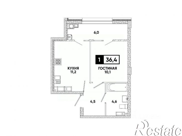 1-комн квартира в новом доме улица Андрея Голуба, 12 к4,  д. 12 к4