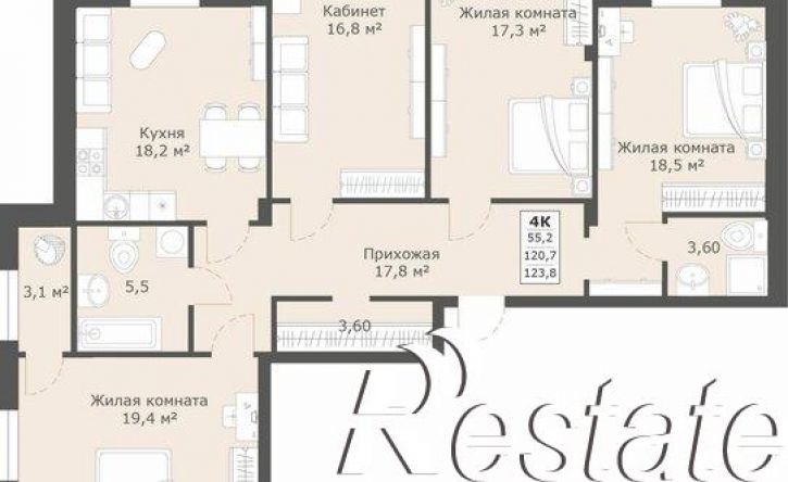 4-комн квартира улица Ленина, 224,  д. 224