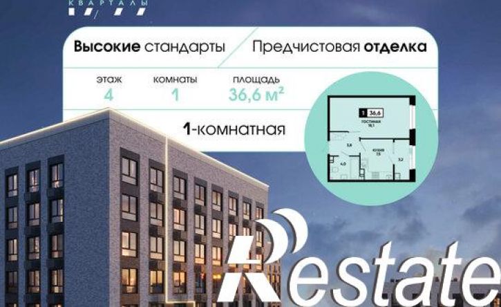 1-комн квартира в новом доме улица Андрея Голуба, 14 к2,  д. 14 к2