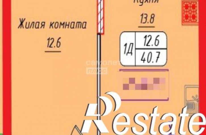 1-комн квартира в новом доме улица Матрены Наздрачевой, 3,  д. 3