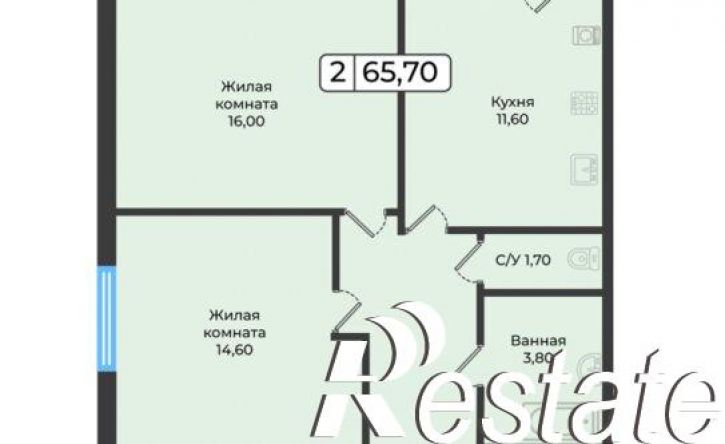 2-комн квартира в новом доме ул Рогожникова, 21,  д. 21